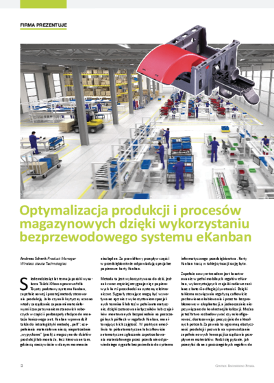  Optymalizacja produkcji i procesów magazynowych dzięki wykorzystaniu bezprzewodowego systemu eKanban